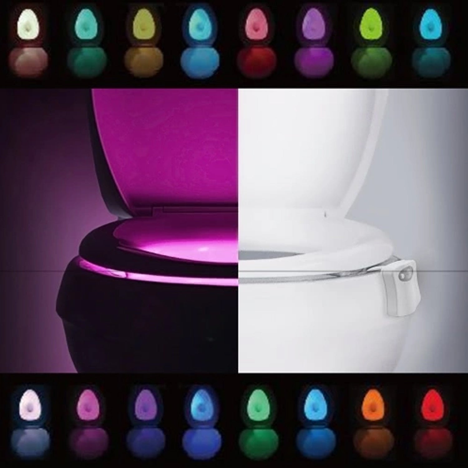 1249 Toilet Light, LED Toilet Bowl Light Toilet Cover Lamp Sturdy and Durable, Toilet Night Light 8 Colors In One Device Battery Operated, Bathroom Equipment for Bathroom for Home (1 Pc / Battery Not Included) 1249 Toilet Light, LED Toilet Bowl Light Toilet Cover Lamp Sturdy and Durable, Toilet Night Light 8 Colors In One Device Battery Operated, Bathroom Equipment for Bathroom for Home (1 Pc / Battery Not Included)